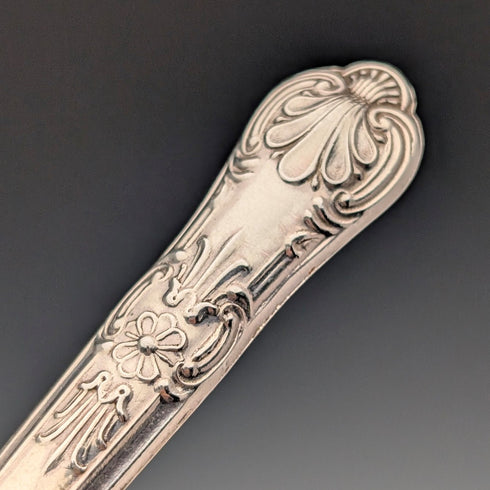 1973 British Vintage Sterling Silver Handle Dessert Fork x6 Harrison Brothers Case Included